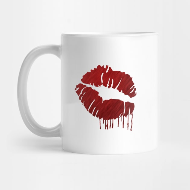 'Dripping Blood Lips' Modern Makeup Artist Gift by ourwackyhome